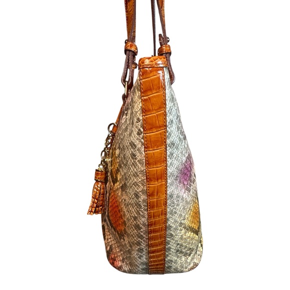 Brahmin EUC Medium Asher Multicolor Snake Print Tote - Picture 5 of 17